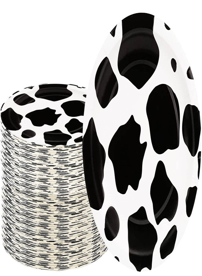 HSPAIDYP 40 Pcs Cow Print Party Supplies Cow Print Paper Plates 7" Cow Party Plates for Farm Animal Barn Cow Theme Baby Shower Cowboy Cowgirl Farmhouse Cow Birthday Party Decorations - Image 1